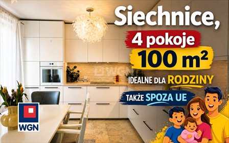 Przestronne 4-pokojowe mieszkanie z balkonem i garażem mieszkanie Siechnice, Centrum, Jarzębinowa