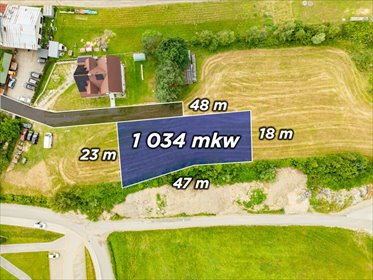 Działka budowlana 1034 m² w Grywałdzie, media, spokojna okolica działka Grywałd, Kwiatowa