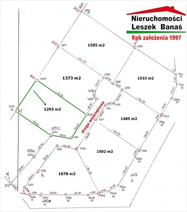 działka na sprzedaż 1293m2 działka Rogóźno