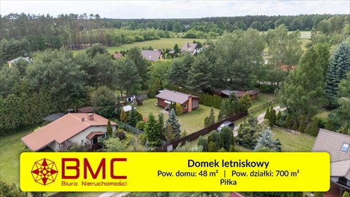 Urokliwy dom letniskowy 48 m² z kominkiem i altaną. dom Piłka, Polna
