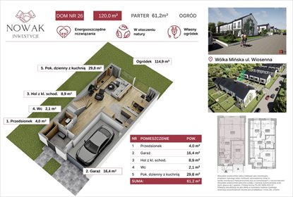 Dom 120 m2 z ogródkiem, nowoczesne technologie dom Mińsk Mazowiecki