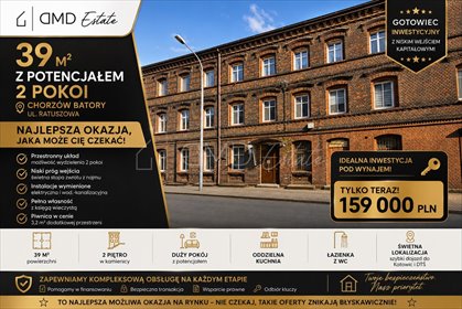 Mieszkanie 39 m² w Chorzowie (potencjał 2 pokoi, niski próg) mieszkanie Chorzów, Batory