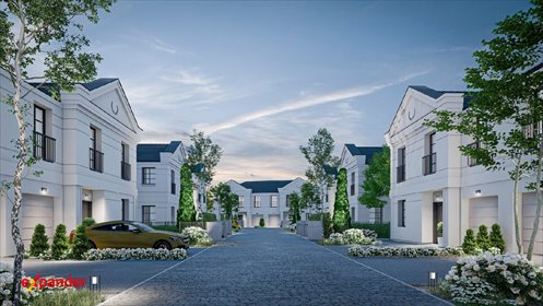 Dom bliźniak z ogrodem i nowoczesnym systemem Smart Home dom Cesarzowice, Pogodna