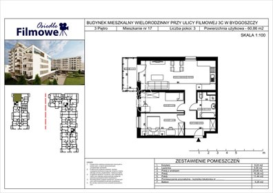 mieszkanie na sprzedaż 62m2 mieszkanie Bydgoszcz, Bartodzieje Małe, Filmowa