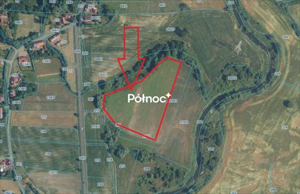 Działka rolna 1,75 ha w Radogoszczu (płaska, prostokąt) działka Radogoszcz