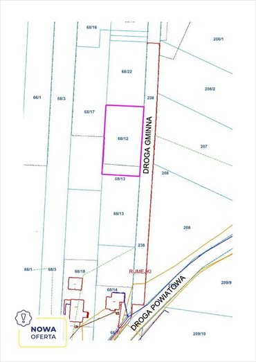 działka na sprzedaż 1589m2 działka Rumejki