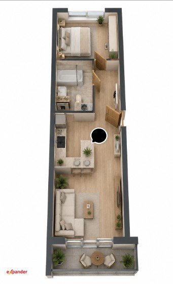 Nowoczesne 2-pokojowe mieszkanie 46 m² (balkon, garaż) w Poznaniu mieszkanie Poznań, Starołęka-Minikowo-Marlewo, Unii Lubelskiej