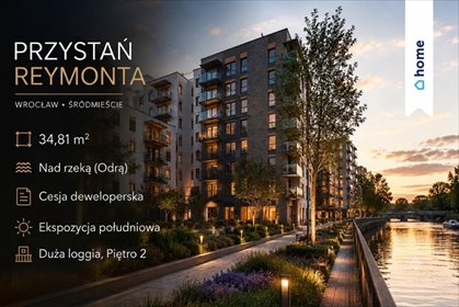 Nowoczesne 2-pokojowe mieszkanie w Przystani Reymonta polecam! mieszkanie Wrocław, Władysława Reymonta