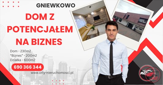 Dom 230 m² z niezależnym budynkiem (sauna, garaż) dom Gniewkowo, Gniewkowo