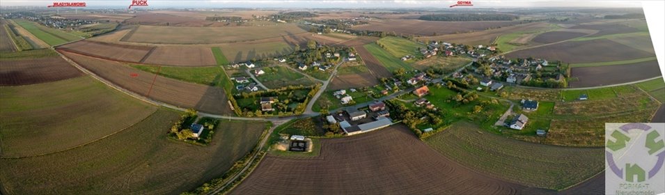 Działka budowlana z projektem domu, media, widok działka Brudzewo
