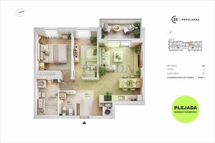 mieszkanie na sprzedaż 58m2 mieszkanie Warszawa, Włochy, Popularna