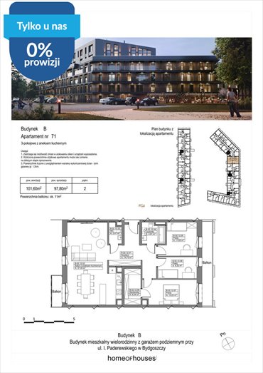 Przestronne 4-pokojowe mieszkanie na sprzedaż w Bydgoszczy mieszkanie Bydgoszcz, Bartodzieje, Ignacego Paderewskiego