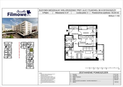 mieszkanie na sprzedaż 53m2 mieszkanie Bydgoszcz, Bartodzieje Małe, Filmowa