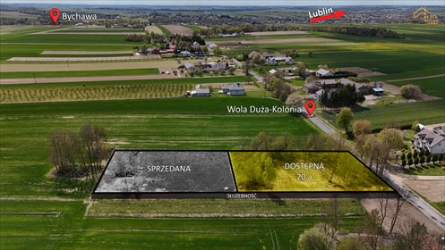 Działka 20 arów z starodrzewem, blisko Bychawy działka Wola Duża-Kolonia