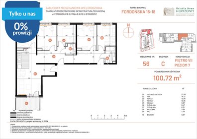 Do sprzedania nowoczesne mieszkanie 100,72 m² w Bydgoszczy mieszkanie Bydgoszcz, Fordońska