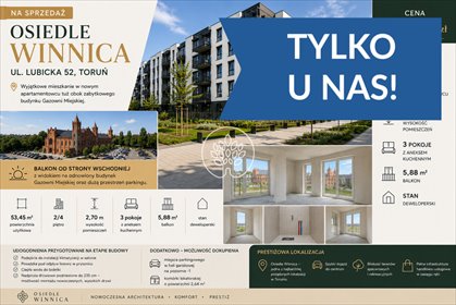 Nowoczesne 3-pokojowe mieszkanie z balkonem w Toruniu polecam mieszkanie Toruń, Jakubskie Przedmieście, Lubicka