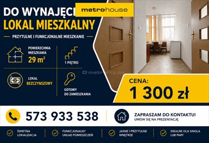 Zapraszam do wynajęcia nowoczesnego 29 m² po remoncie, bezczynsz, parking mieszkanie Wiśniowa