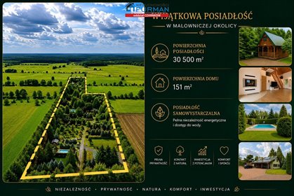 Przestronny dom na prywatnym 30 500 m² ogrodzie z stawami dom Kocień Wielki