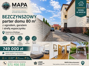 Polecam przestronne 3-pokojowe mieszkanie 80 m² z ogrodem i garażem mieszkanie Gorzów Wielkopolski, Os. Piaski, Kazimierza Wielkiego