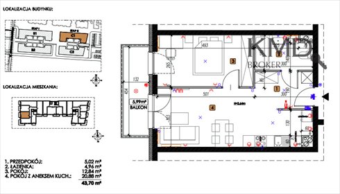 mieszkanie na sprzedaż 44m2 mieszkanie Lublin, Czechów Górny, Koncertowa