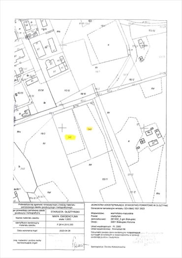 działka na sprzedaż 7033m2 działka Biskupiec-Kolonia Druga