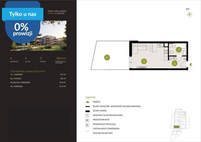 Do sprzedania nowoczesne mieszkanie 29 m² w Bydgoszczy mieszkanie Bydgoszcz, Flisy, Mińska