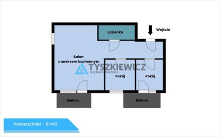mieszkanie na sprzedaż 61m2 mieszkanie Gdańsk, Morena, Morenowe Wzgórze