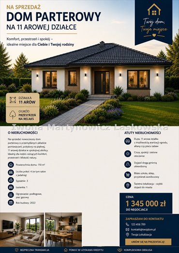 Nowoczesny dom parterowy z fotowoltaiką i klimatyzacją dom Obora