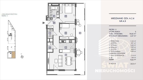 mieszkanie na sprzedaż 71m2 mieszkanie Szczecin, Dąbie, Przestrzenna