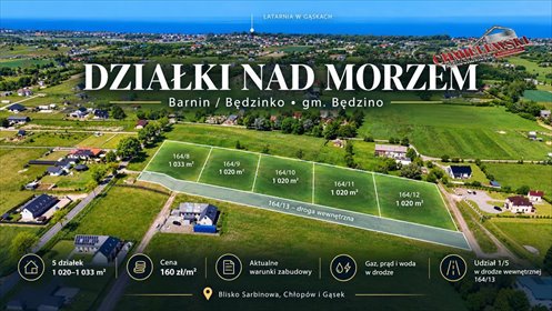 Działka 1033 m² w Będzinku - blisko morza i komunikacji działka Będzinko, Barnin, Barnin, Barnin