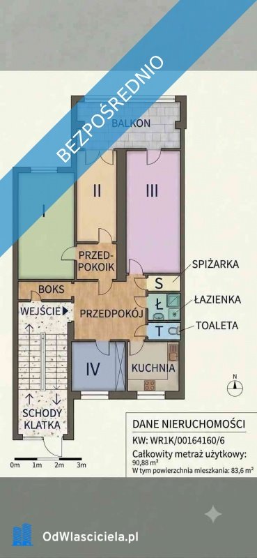Przestronne 4-pokojowe mieszkanie z balkonem polecam mieszkanie Wrocław, Śródmieście, Nowowiejska 5