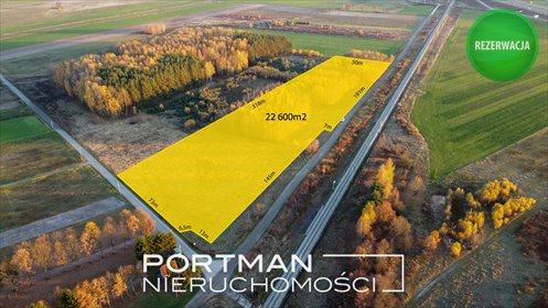 Działka usługowo-produkcyjna 22 600 m² przy S17, media działka Lubice