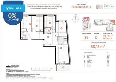 Przestronne 5-pokojowe mieszkanie 83,16 m² zapraszam mieszkanie Bydgoszcz, Fordońska