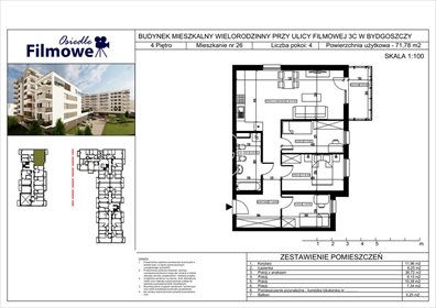 Przestronne 4-pokojowe mieszkanie z balkonem w Bydgoszczy mieszkanie Bydgoszcz, Bartodzieje Małe, Filmowa