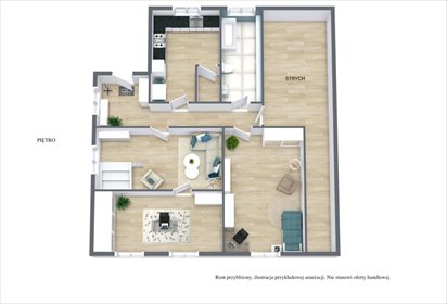 Dwupoziomowe 5 pok. mieszkanie do remontu z potencjałem na dwa apartamenty mieszkanie Ruda Śląska, Chebzie, Węglowa