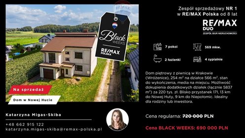 dom na sprzedaż 254m2 dom Kraków, Nowa Huta, Józefa Sawy-Calińskiego