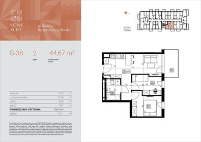 mieszkanie na sprzedaż 45m2 mieszkanie Bydgoszcz, Czyżkówko, Flisacka