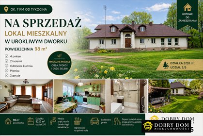Przestronne 98 m² z garażami i dużą działką (7 km od Tykocina) mieszkanie Stelmachowo