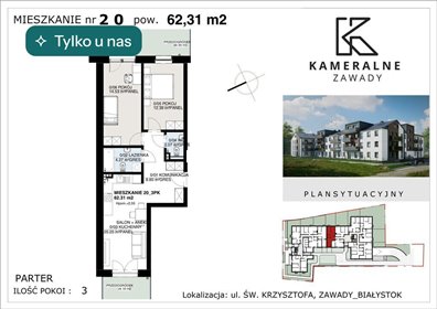 Do sprzedania nowoczesne 3-pokojowe mieszkanie z ogródkiem mieszkanie Białystok, Zawady