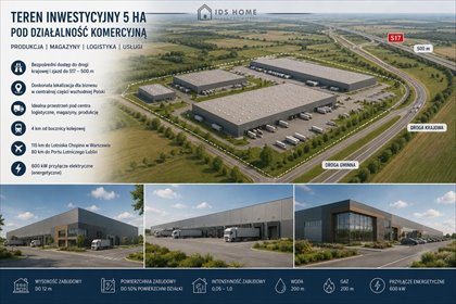 Działka inwestycyjna 5 ha przy S17 - idealna pod magazyny. działka Lublin