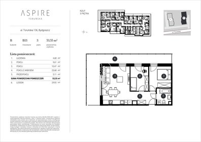 mieszkanie na sprzedaż 55m2 mieszkanie Bydgoszcz, Toruńska
