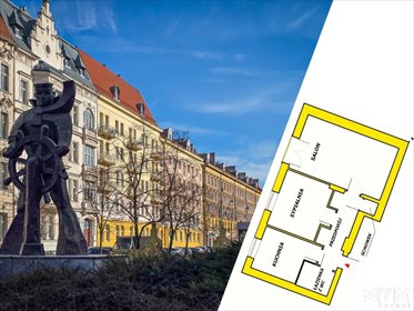 Rozkładowe 2 pokoje w centrum Szczecina, 50,37 m2 mieszkanie Szczecin, Centrum