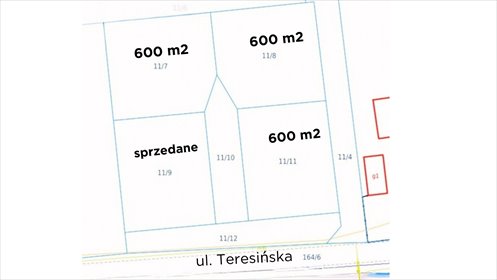 Działka budowlana 611 m² w Rudzie - zapraszam działka Ruda, Teresińska