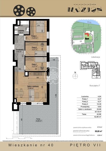 mieszkanie na sprzedaż 70m2 mieszkanie Bydgoszcz, Bartodzieje Małe, Nastrojowa