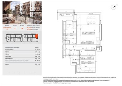 mieszkanie na sprzedaż 64m2 mieszkanie Bydgoszcz, Bielawy, Jana Karola Chodkiewicza