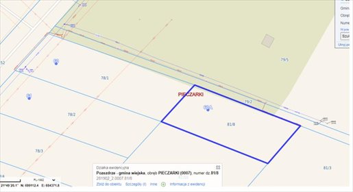 działka na sprzedaż 2270m2 działka Pieczarki