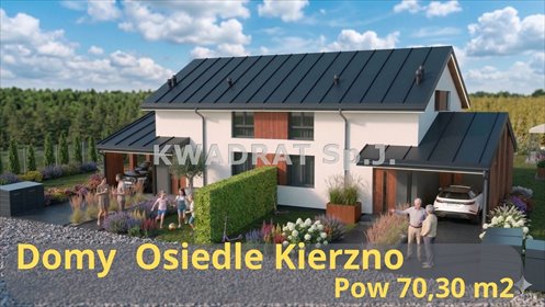 Polecam nowoczesny dom 70,3 m² z ogródkiem 140 m² w Kierznie dom Kierzno