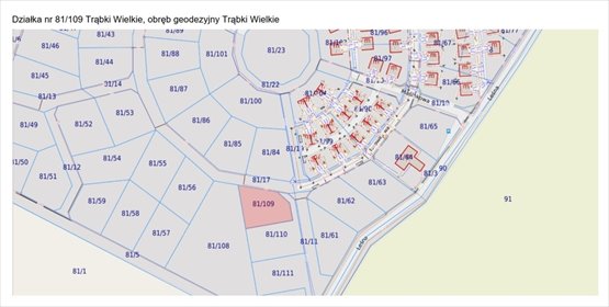 działka na sprzedaż 1191m2 działka Trąbki Wielkie