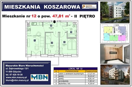 mieszkanie na sprzedaż 48m2 mieszkanie Giżycko, Giżycko, Giżycko