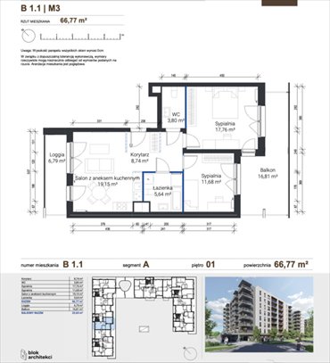Sprzedam przestronne 66,77 m² mieszkanie w Zabłociu Kraków mieszkanie Kraków, Zabłocie, Pana Tadeusza